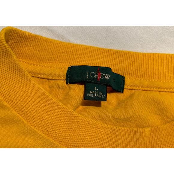 Men's J. Crew Re-Imagined Short Sleeve Pocket T-shirt Gold Yellow, Size L, EUC - Picture 2 of 2